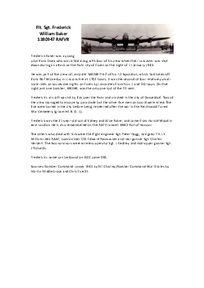 A preview of a PDF biography for Baker, Frederick William